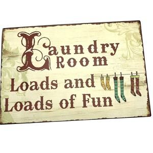 LAUNDRY‎ ROOM wall sign art 9.5x14 Vintage Look Rustic Metal Retro Hobby Lobby